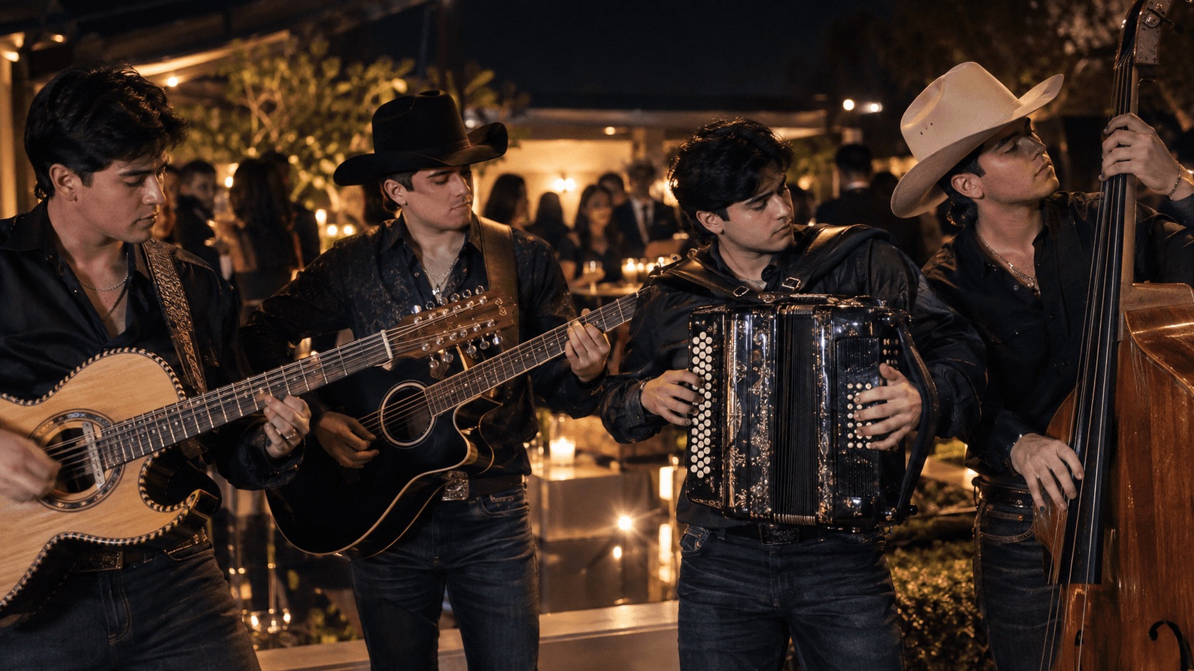 Agrupación musical tocando en vivo en un evento